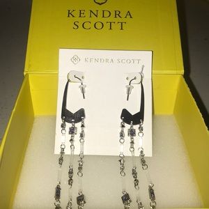 Corza silver statement earrings in lilac mix